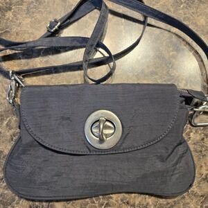 Women's BAGGALLINI Black Nylon Wristlet‎ Crossbody Bag Purse Nickel Hardware